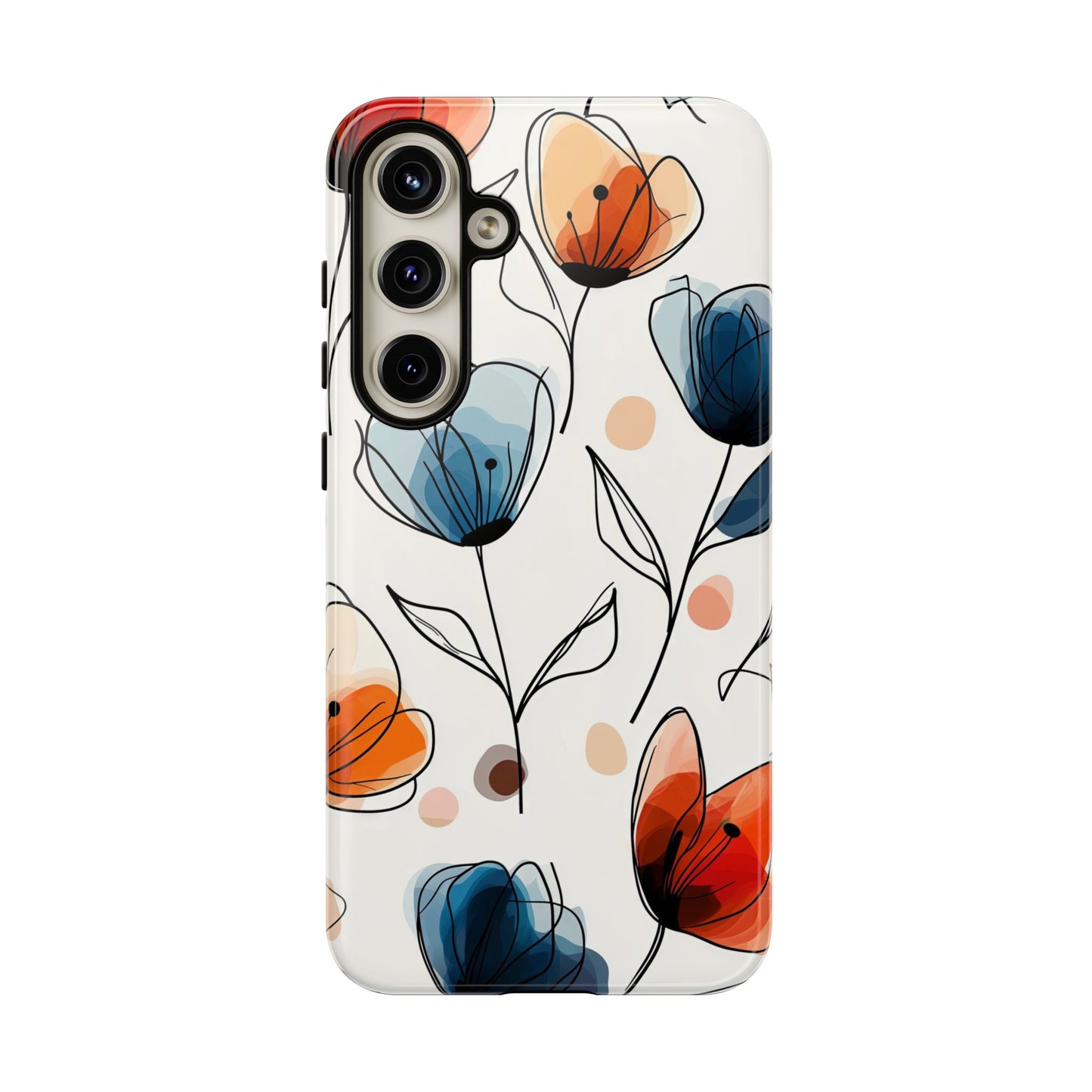 Minimal Floral Phone Case for iPhone, Samsung & Pixel | Watercolor Abstract Flower Print | Soft Matte Finish