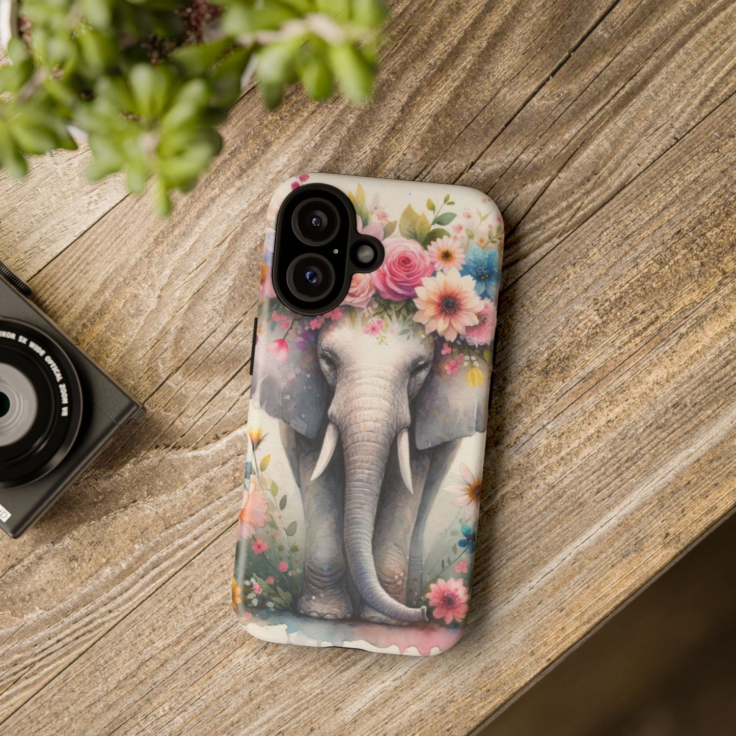 Watercolor Floral Elephant Mobile Cover – Dreamy Artistic Design