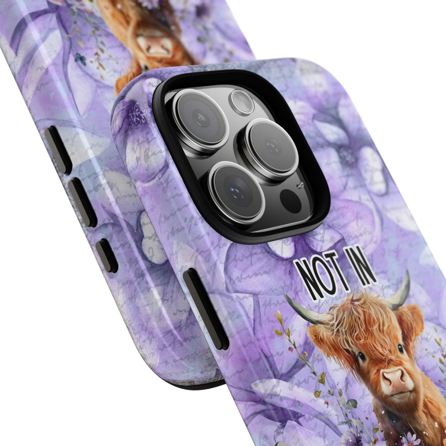 Not In The Mood Heifer Print Phone Case - iPhone, Samsung & Google Pixel Cover - Artistic Cow Phone Case, Animal Lover Gift