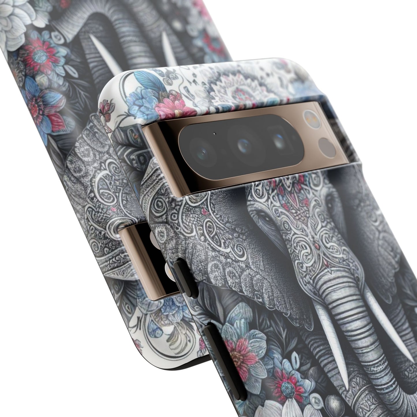 Regal Mandala Elephant Mobile Cover – Ornate Floral Art