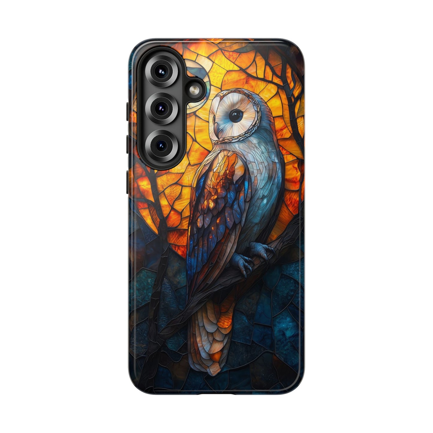Nocturnal Wisdom – Stained Glass Owl Phone Case for iPhone, Samsung & Pixel