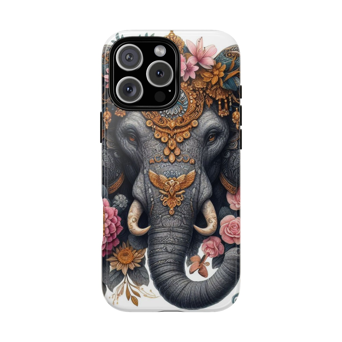 Golden Royal Elephant Mobile Cover – Luxurious Ornate Art