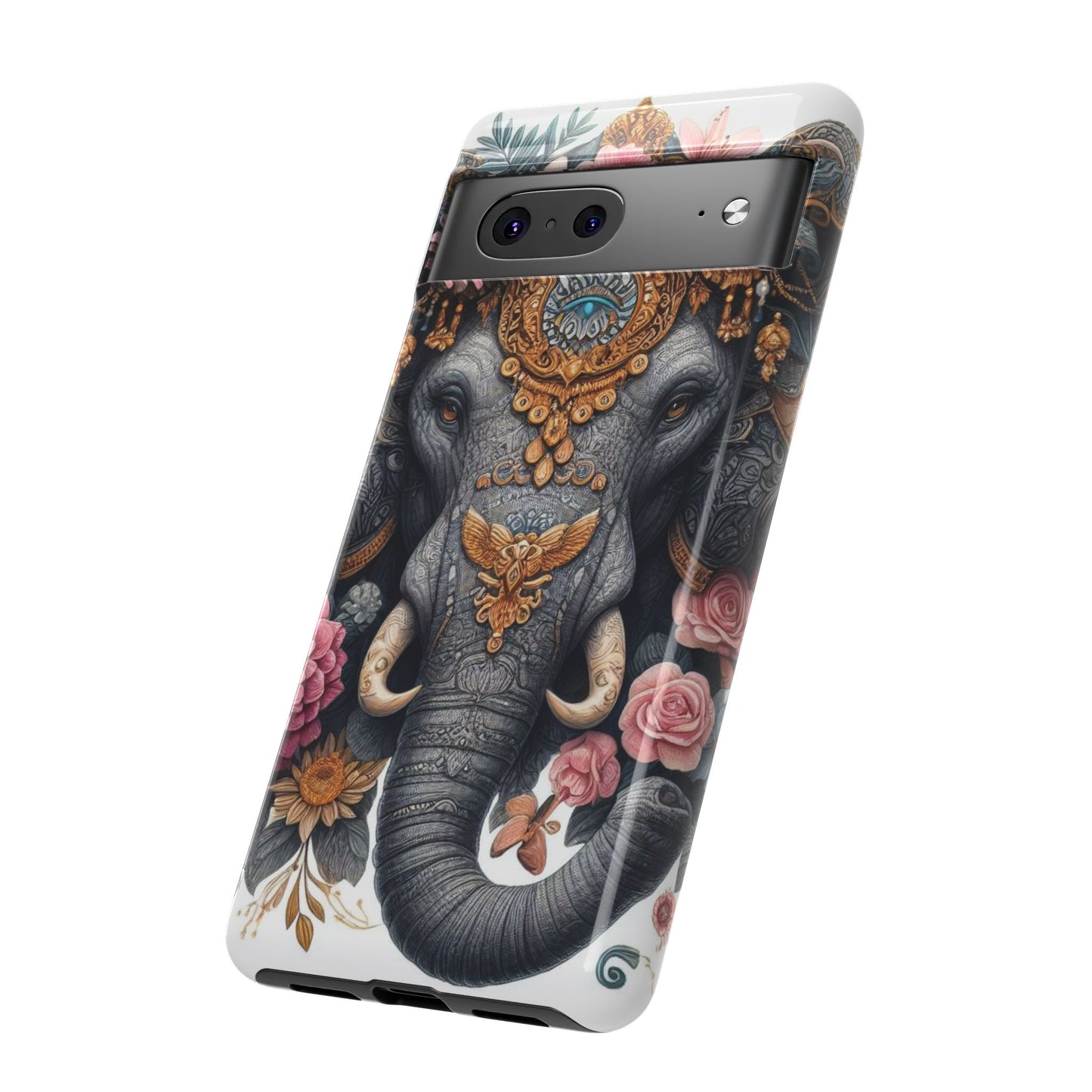Golden Royal Elephant Mobile Cover – Luxurious Ornate Art
