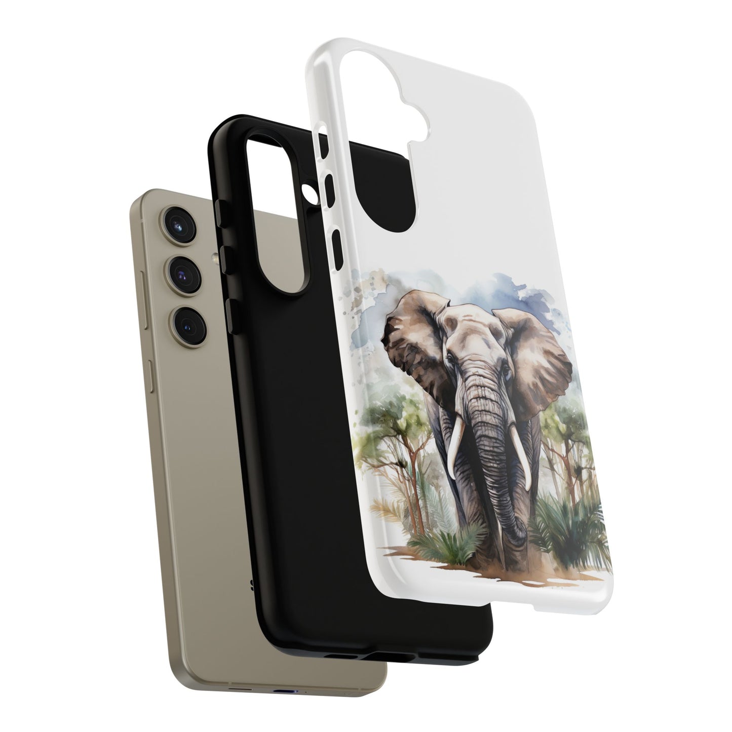 Majestic Watercolor Elephant Mobile Cover – Artistic Wildlife Design