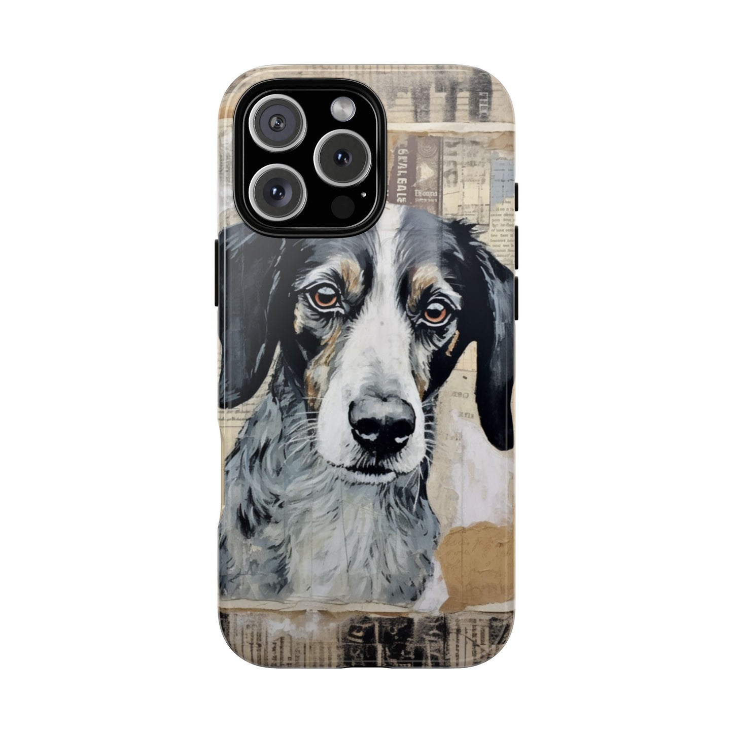 Rustic Dog Portrait – Vintage Collage Style