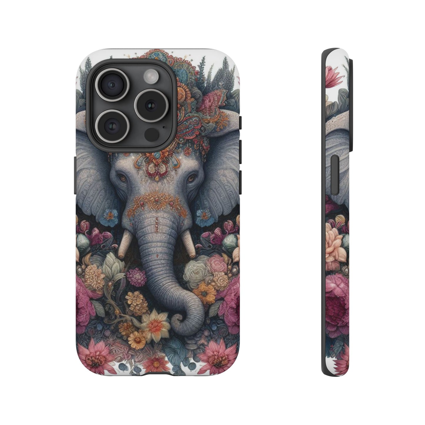 Regal Ornate Elephant Mobile Cover – Majestic Bohemian Art