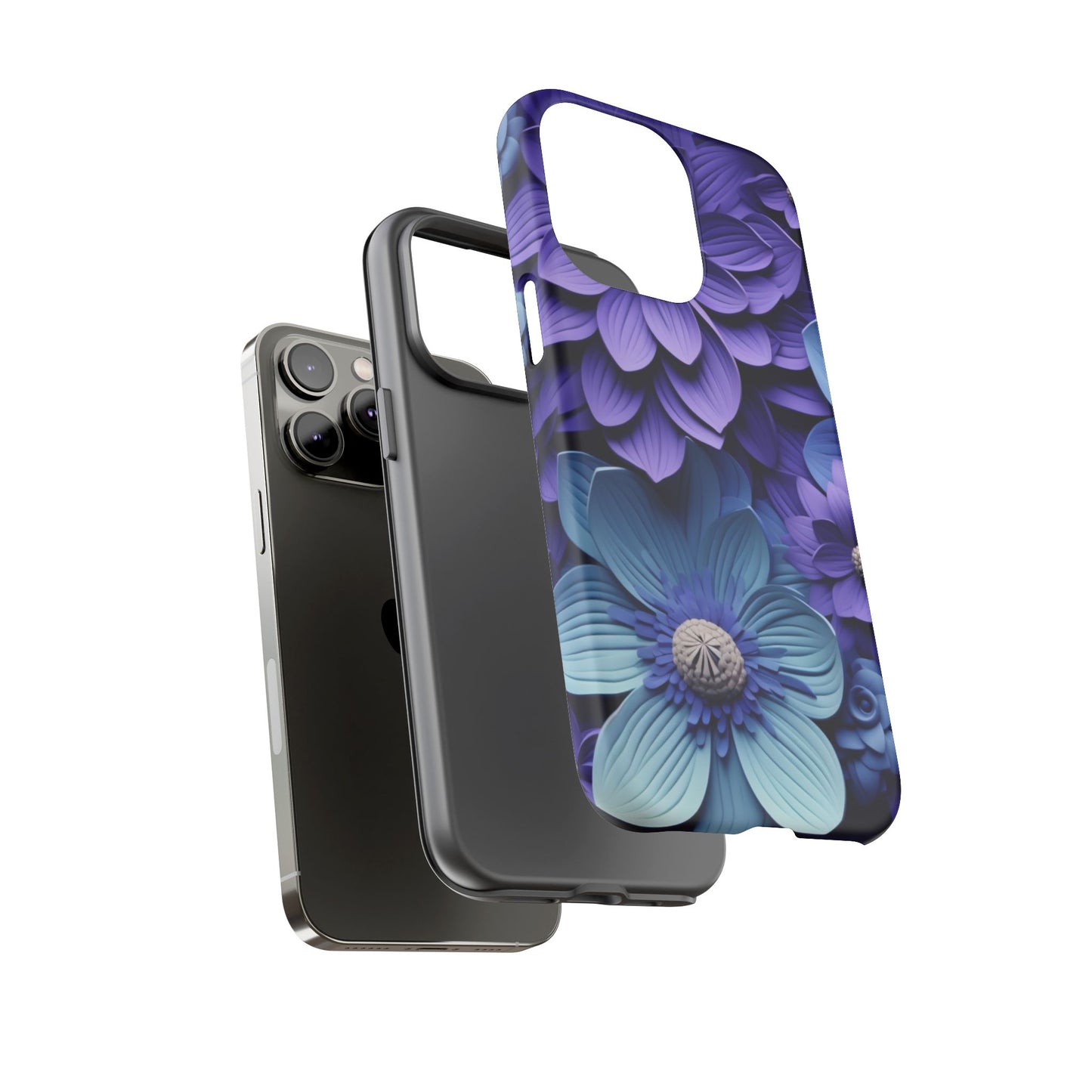 Royal Blue Floral Phone Case – Elegant & Luxurious Design