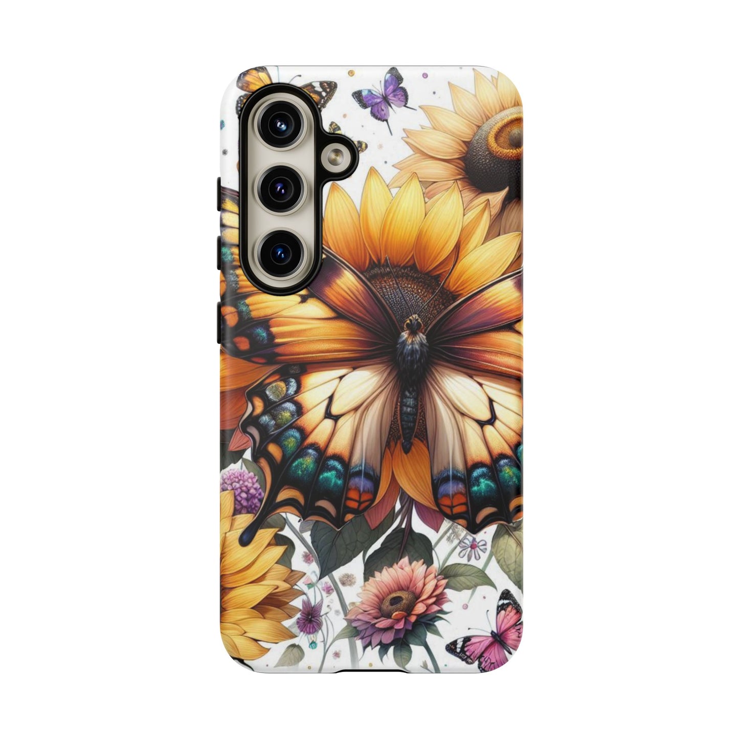 Golden Wings – Sunflower & Butterfly Wonderland Mobile Cover