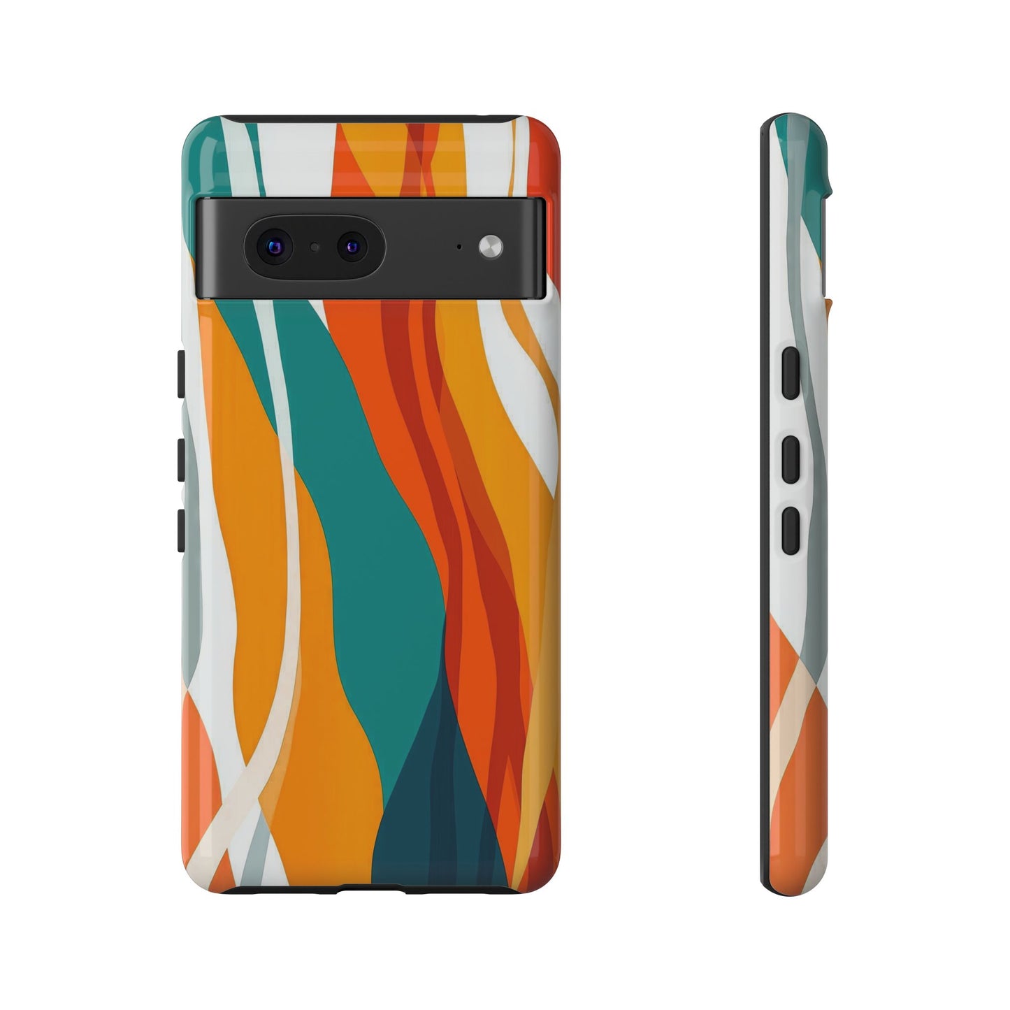 Sunset Waves – Retro Abstract Phone Case for iPhone, Samsung & Pixel