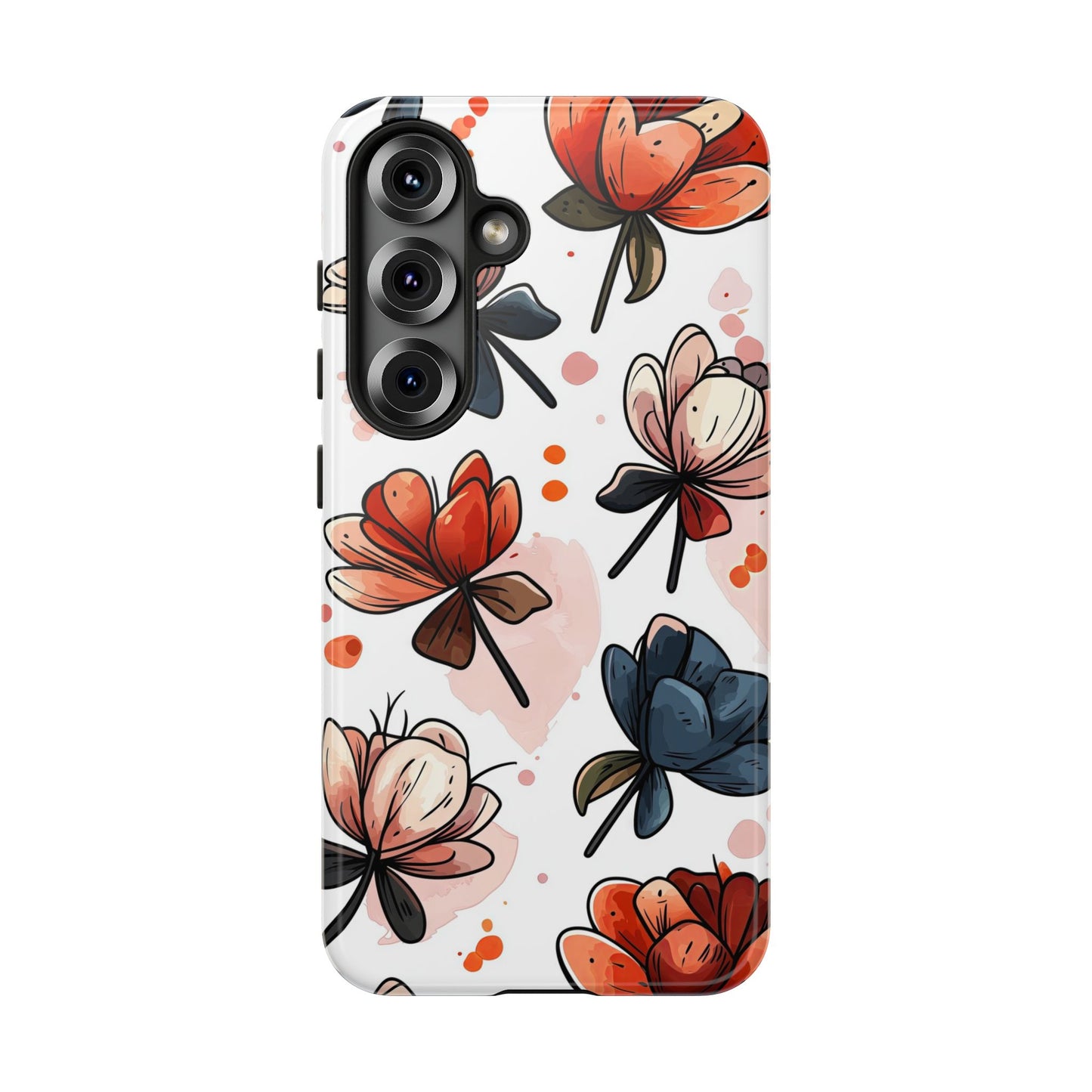 Bold Bloom Watercolor Floral Phone Case for iPhone, Samsung & Google Pixel | Artistic Flower Pattern