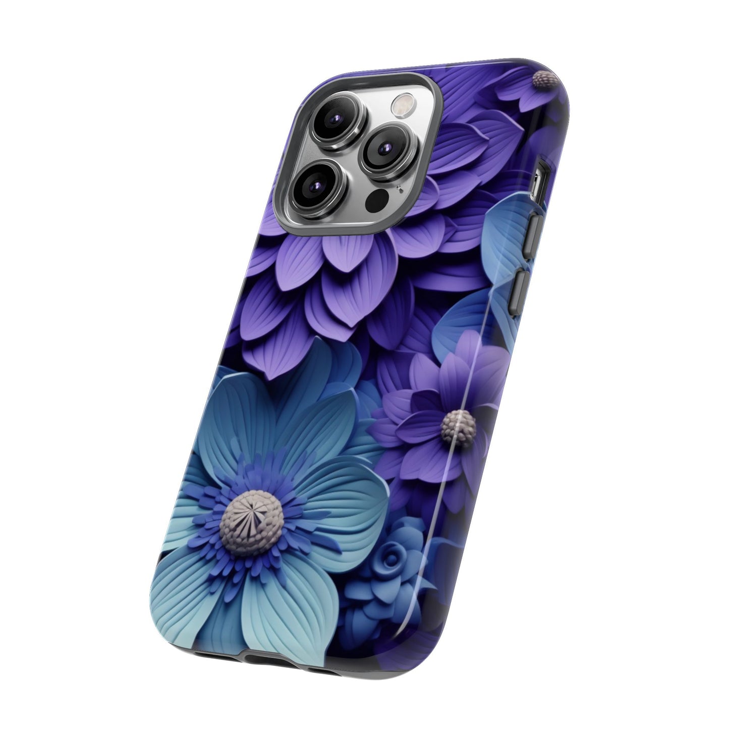 Royal Blue Floral Phone Case – Elegant & Luxurious Design