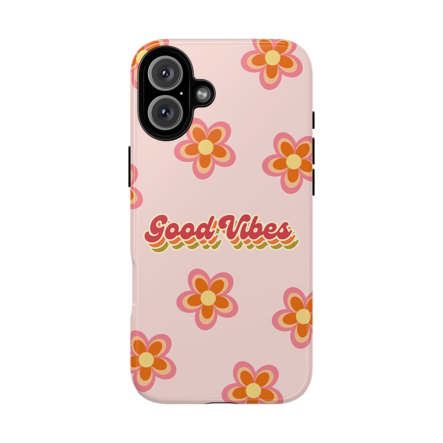 Retro Floral "Good Vibes" Phone Case β Vintage Aesthetic for iPhone, Samsung & Google Pixel