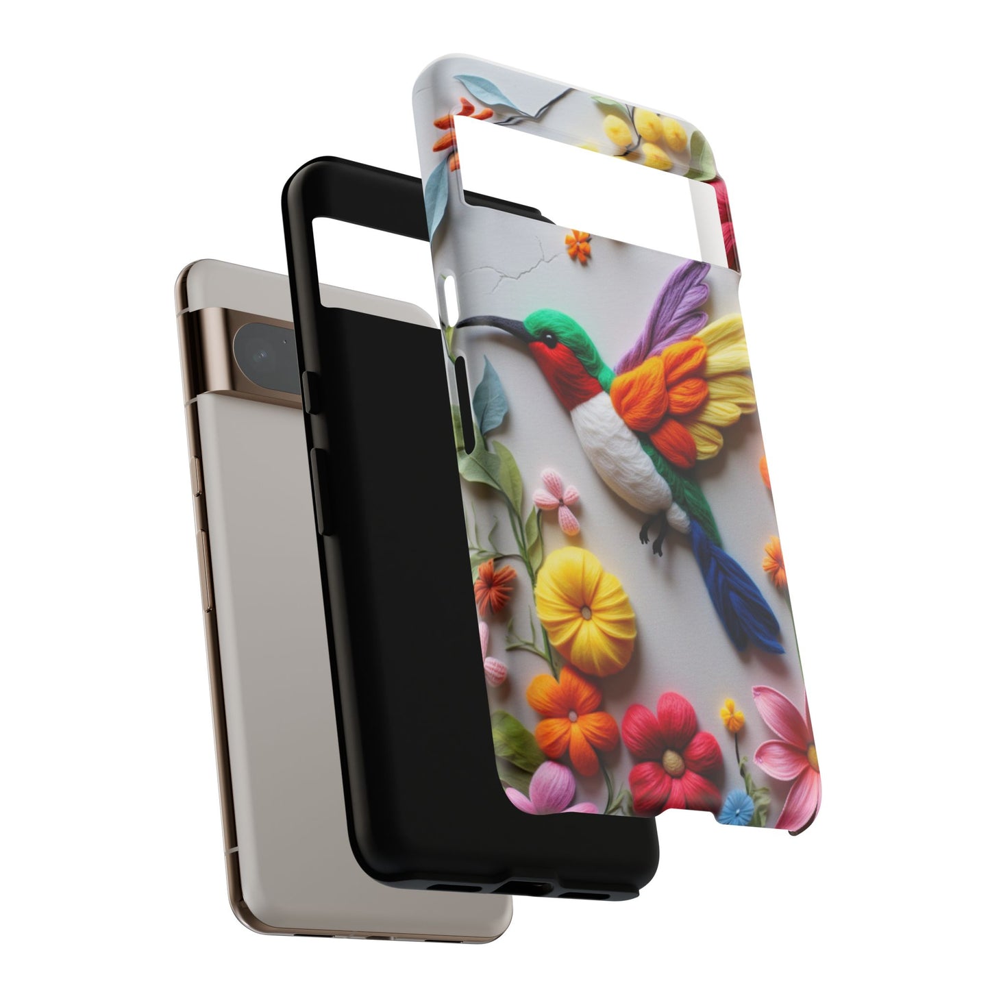 Elegant Hummingbird with Floral Mosaic Design | Nature's Artistic Vibes | iPhone 16 Pro