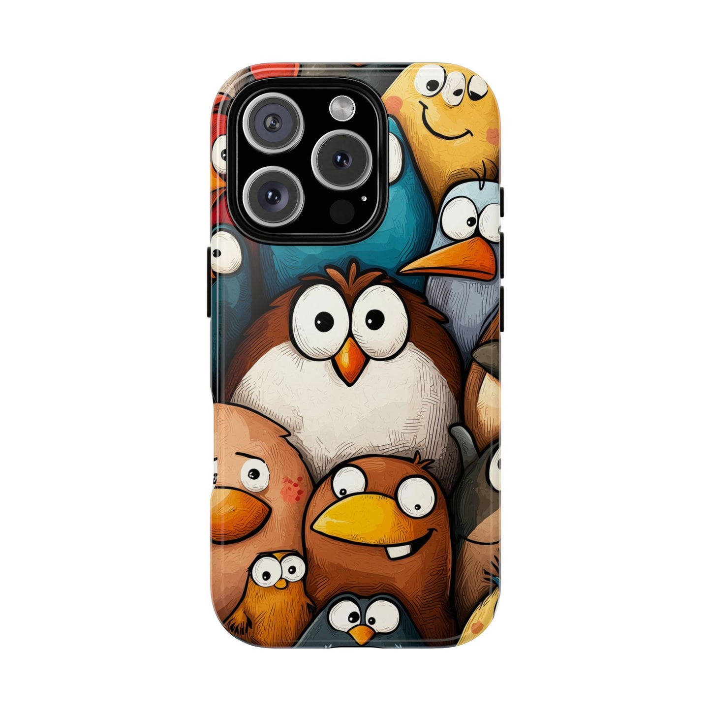 Quirky Bird Squad Anime Phone Case for iPhone, Samsung, Google Pixel