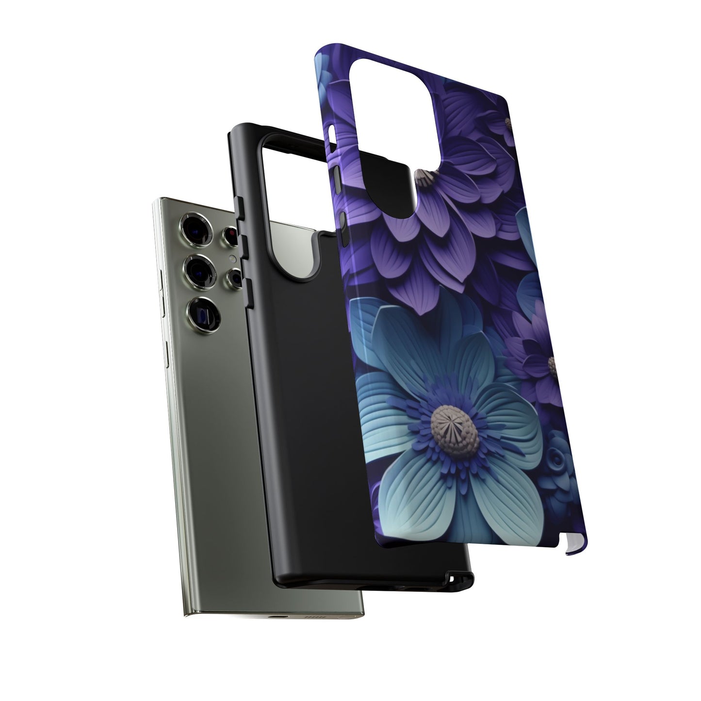 Royal Blue Floral Phone Case – Elegant & Luxurious Design