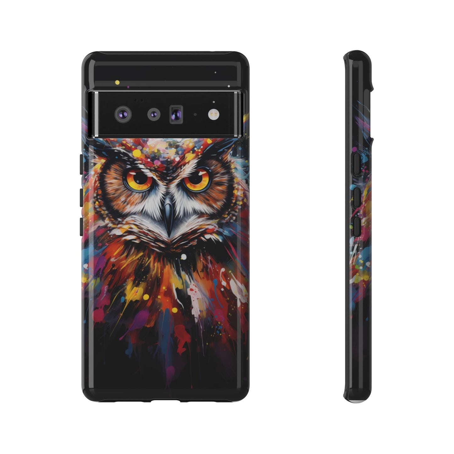 Colorful Owl Print Phone Case - iPhone, Samsung & Google Pixel Cover - Artistic Phone Case, Bird Lover Gift