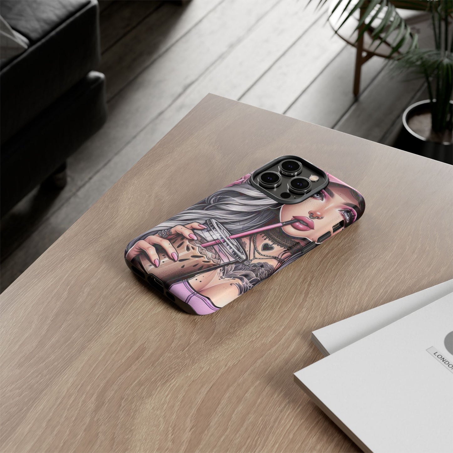 Pink Aesthetic Rebel – Iced Coffee & Inked Beauty Mobile Cover