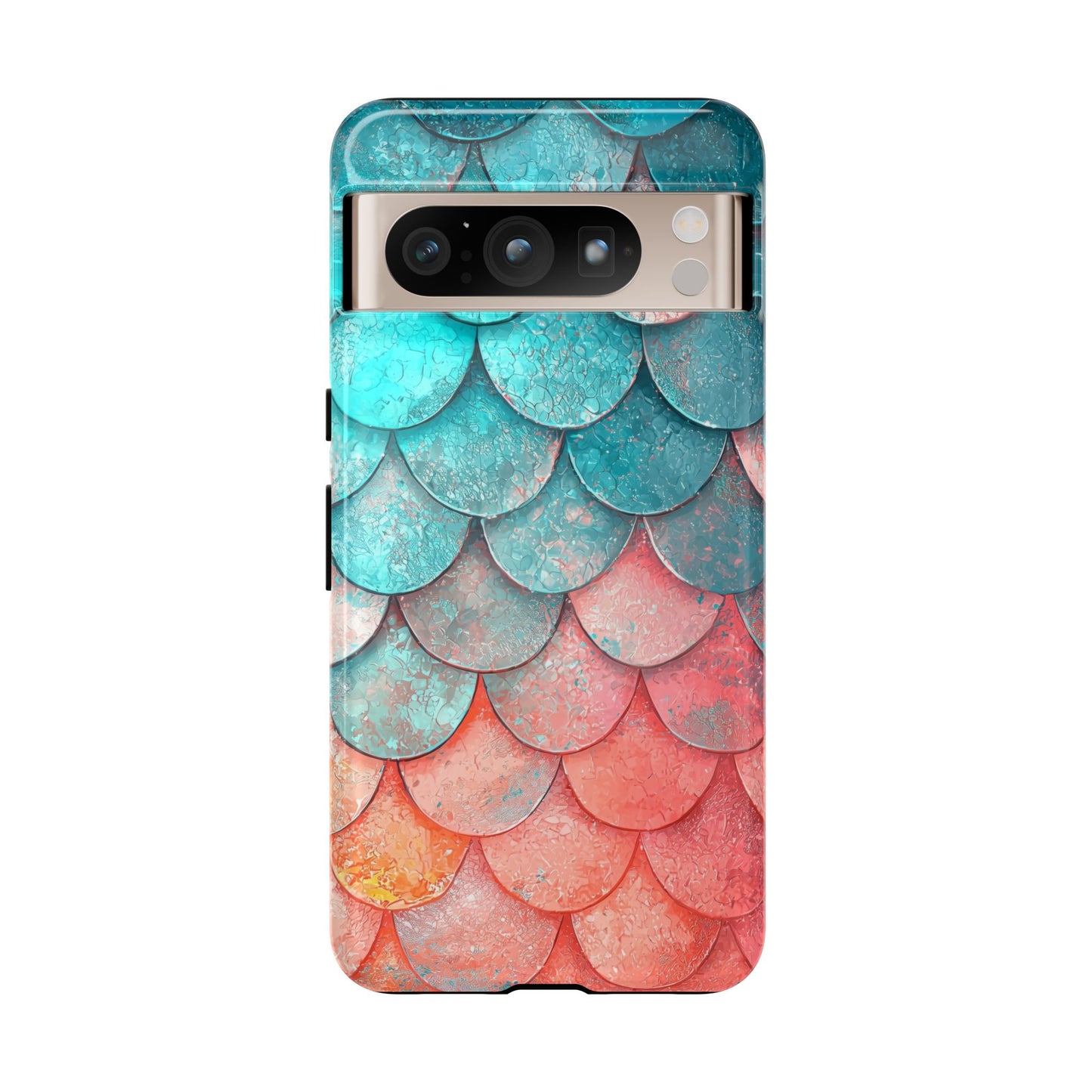 Serene Waves – Colorful Fish Scale Phone Case for iPhone, Pixel & Samsung