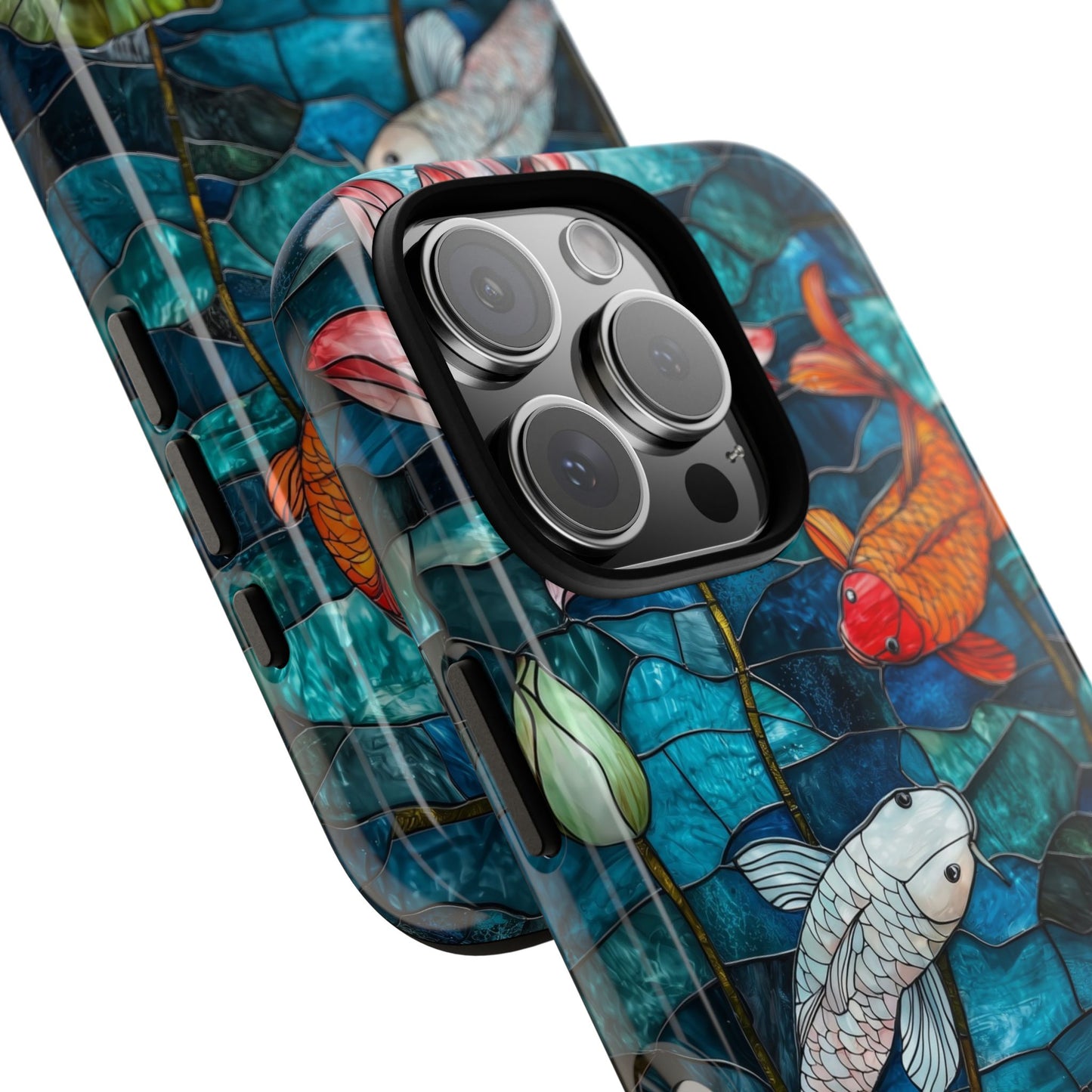 Lotus Serenity" – Koi Pond Stained Glass Case or iPhone, Samsung & Pixel