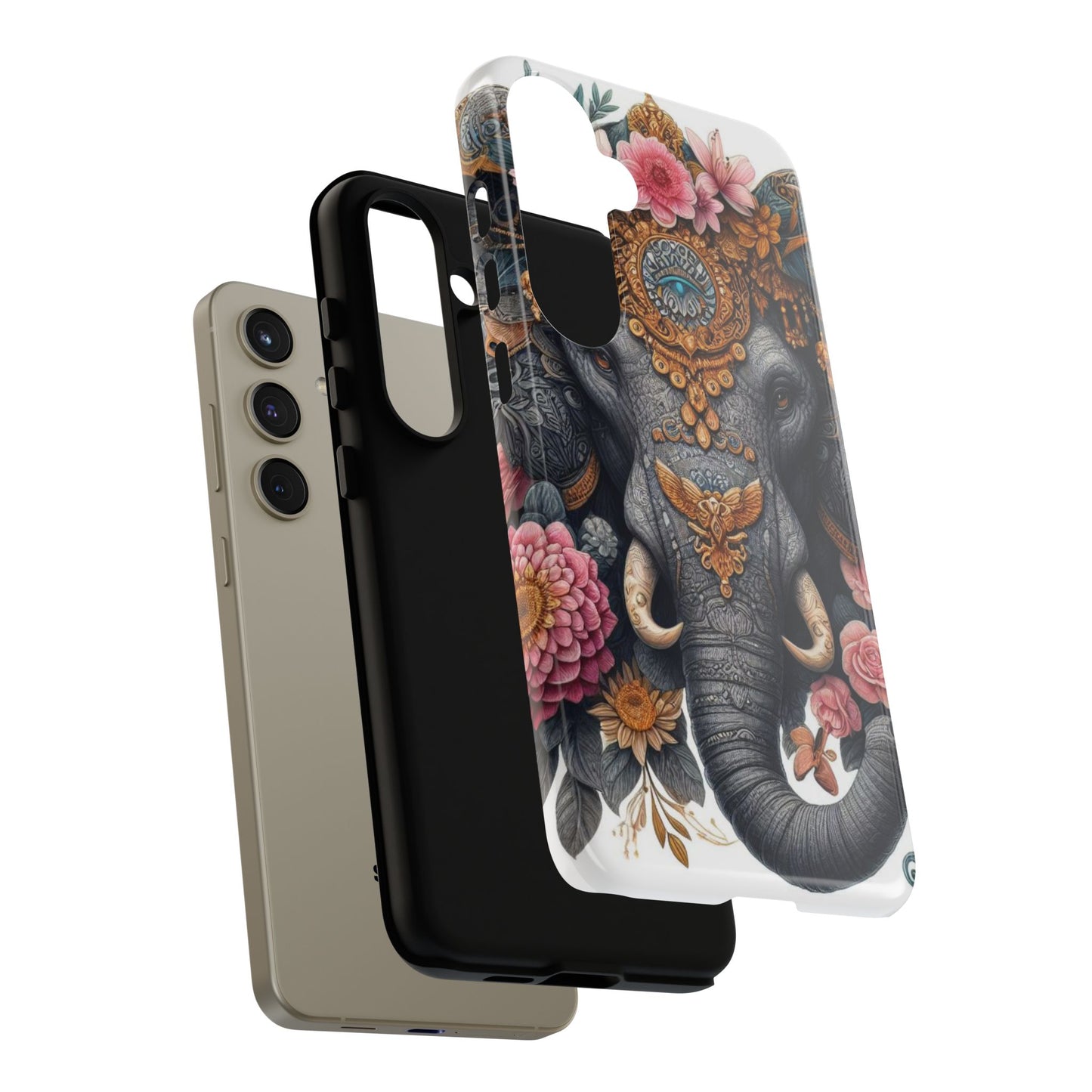 Golden Royal Elephant Mobile Cover – Luxurious Ornate Art