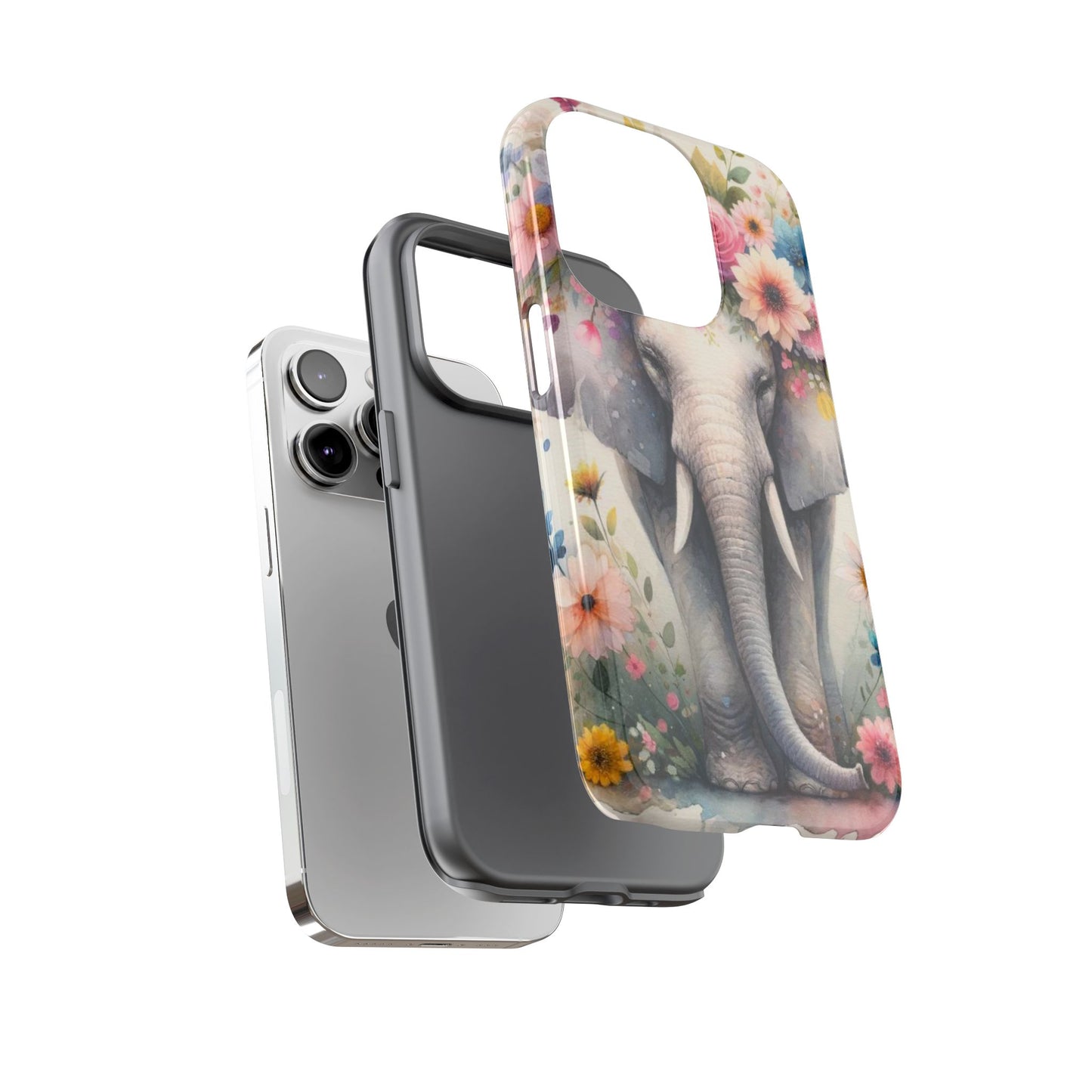 Watercolor Floral Elephant Mobile Cover – Dreamy Artistic Design