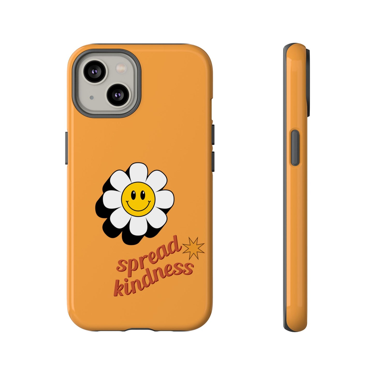 Retro White Flower "Spread Kindness" Phone Case – Vintage Aesthetic for iPhone, Samsung & Google Pixel