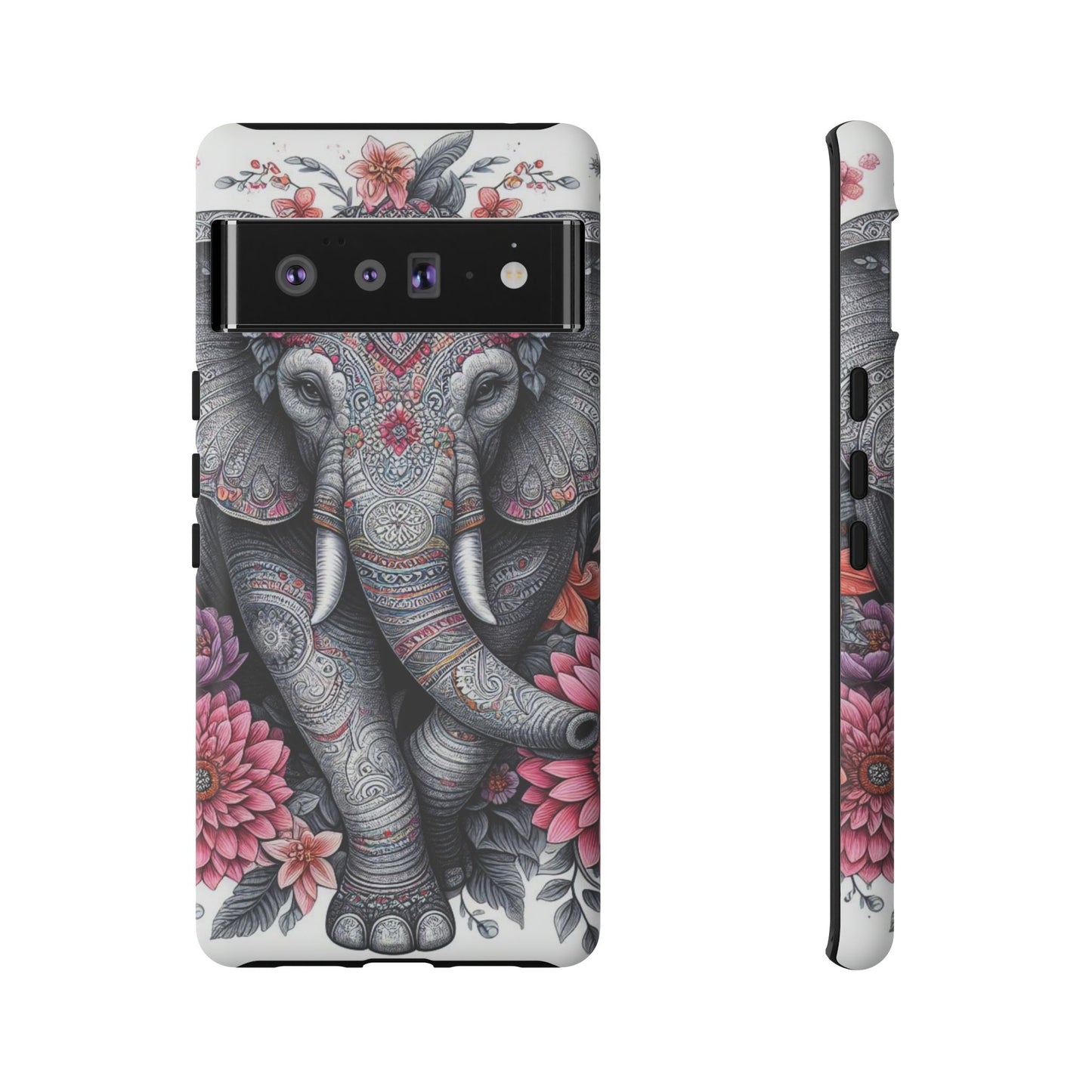 Bohemian Floral Elephant Mobile Cover – Intricate Mandala Art