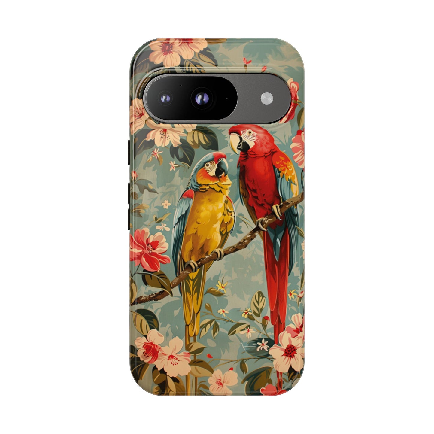 Floral Parrot Phone Case β Tropical Bird Design for iPhone, Samsung & Google Pixel