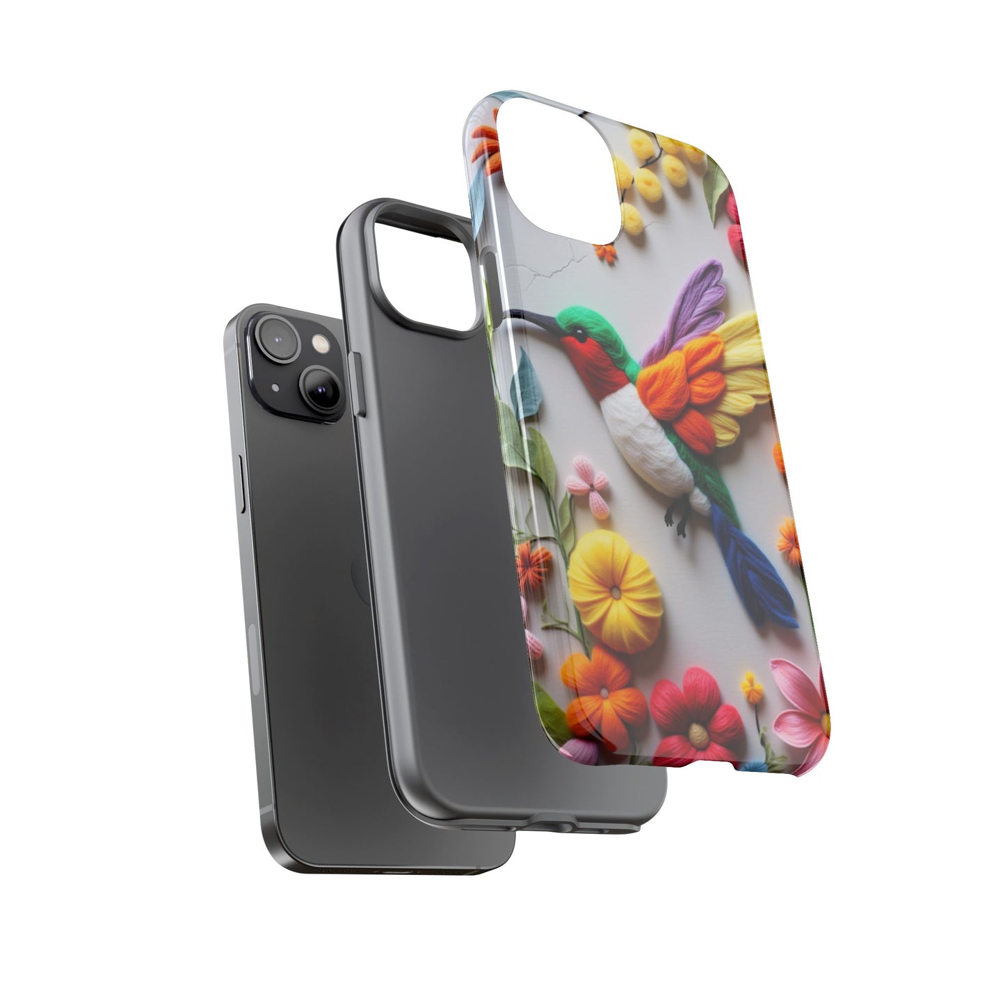 Elegant Hummingbird with Floral Mosaic Design | Nature's Artistic Vibes | iPhone 16 Pro
