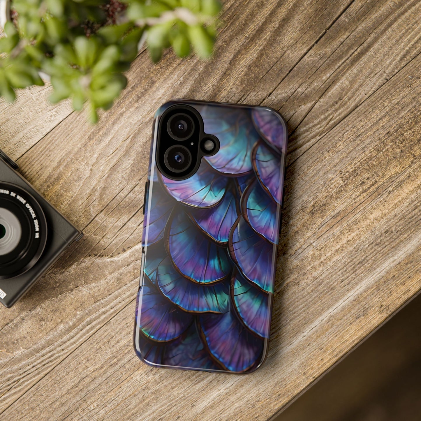 Abstract Macro Shot of Iridescent Butterfly Fish Scales Phone Case Design