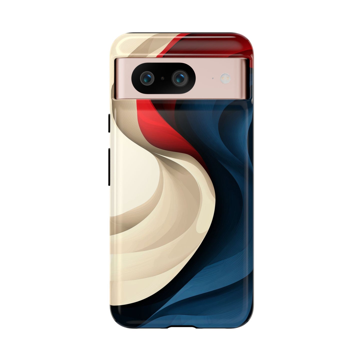 Crimson Current – Flowing Abstract Wave Phone Case for iPhone, Samsung & Pixel