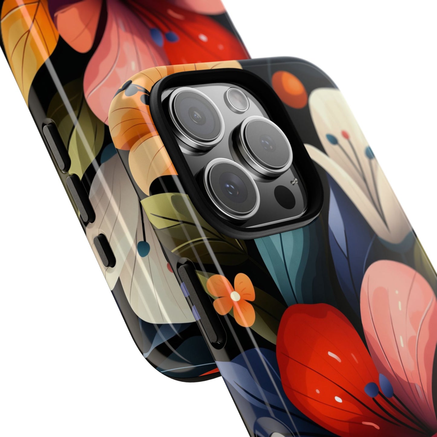 Midnight Bloom Floral Phone Case | Bold Botanical Art for iPhone, Pixel & Samsung
