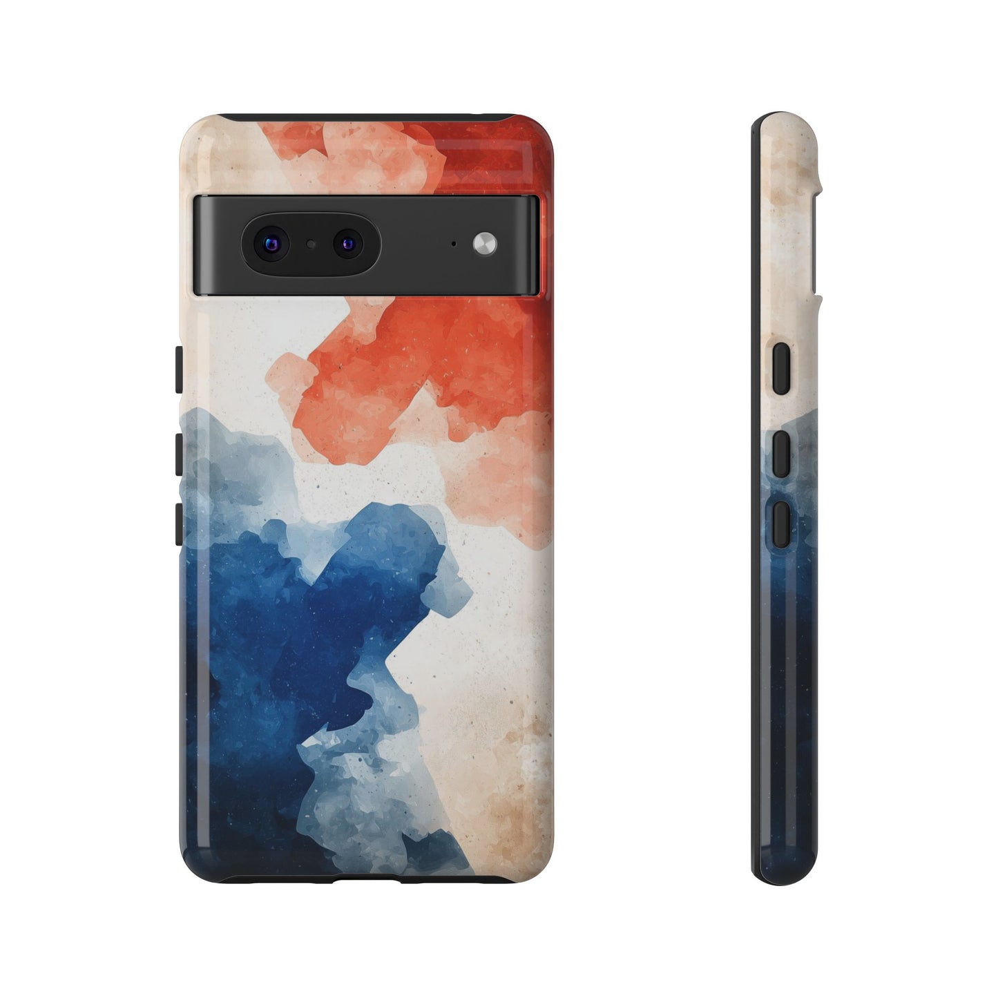 Crimson & Cobalt – Abstract Watercolor Splash Phone Case for iPhone, Google Pixel, Samsung
