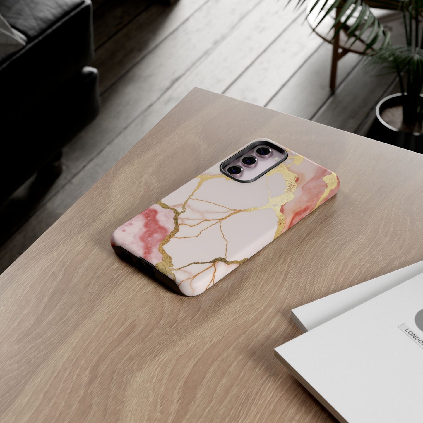 Beautiful Pink Minimal Marble Case Design