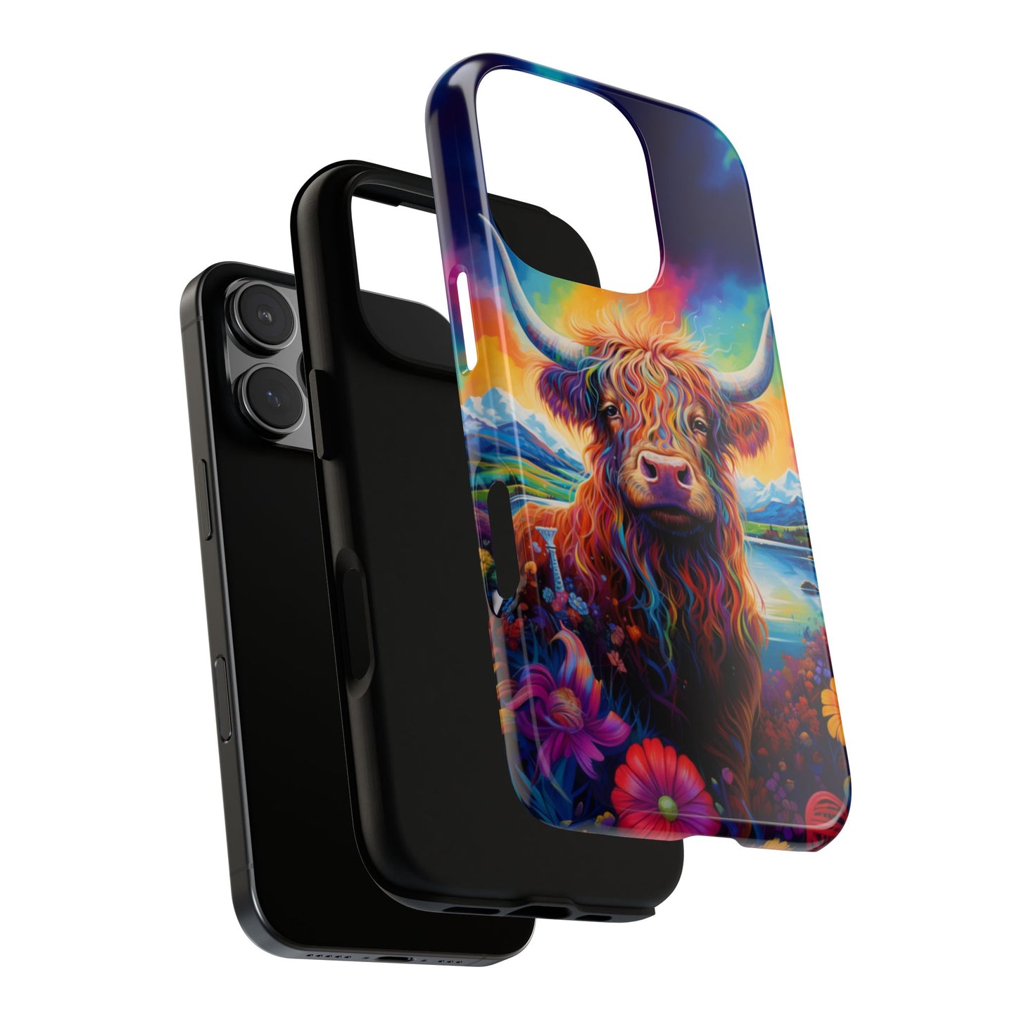 Grafitti Heifer Print Phone Case - iPhone, Samsung & Google Pixel Cover - Artistic Cow Phone Case, Animal Lover Gift
