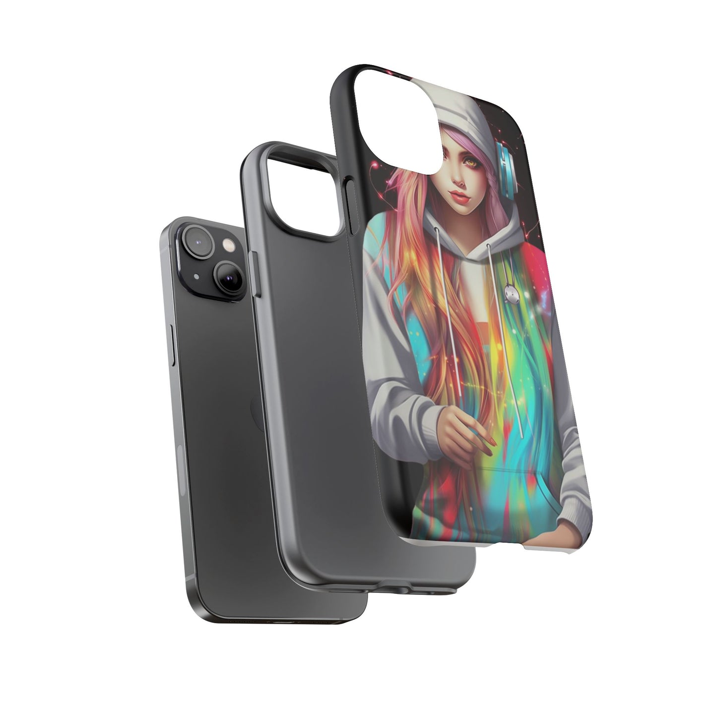 Anime Girl Phone Case - Cute Aesthetic Cover for iPhone, Samsung & Google Pixel, Girly Phone Case, Kawaii Phone Case, Anime Lover Gift