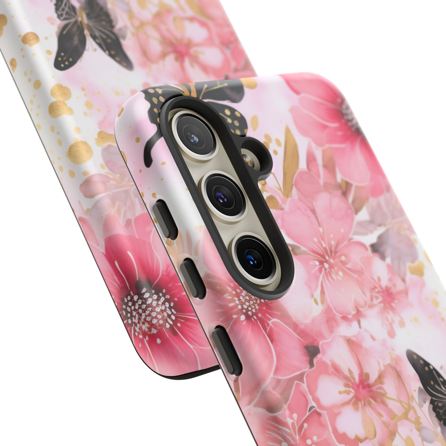 Pink Blossom & Gold Butterfly Mobile Case