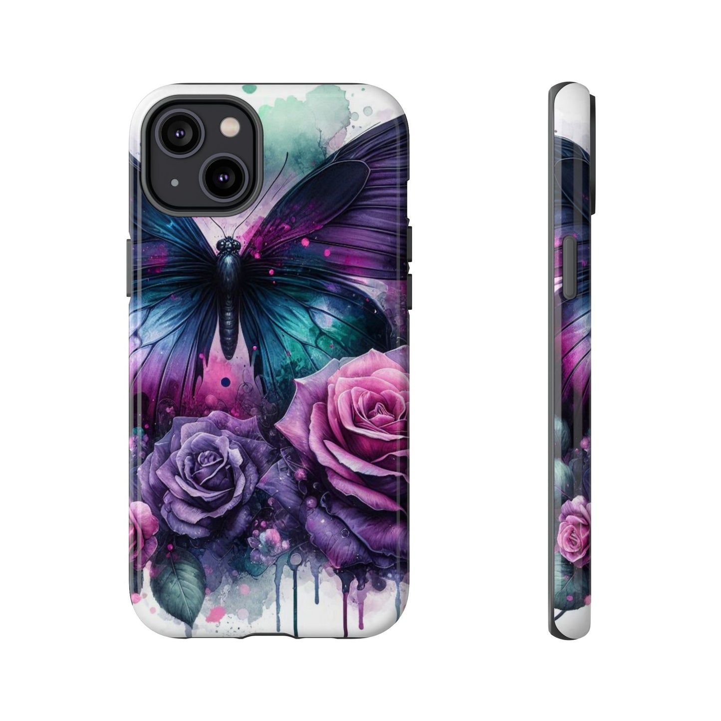 Mystic Bloom – Vibrant Butterfly & Rose Art Mobile Cover