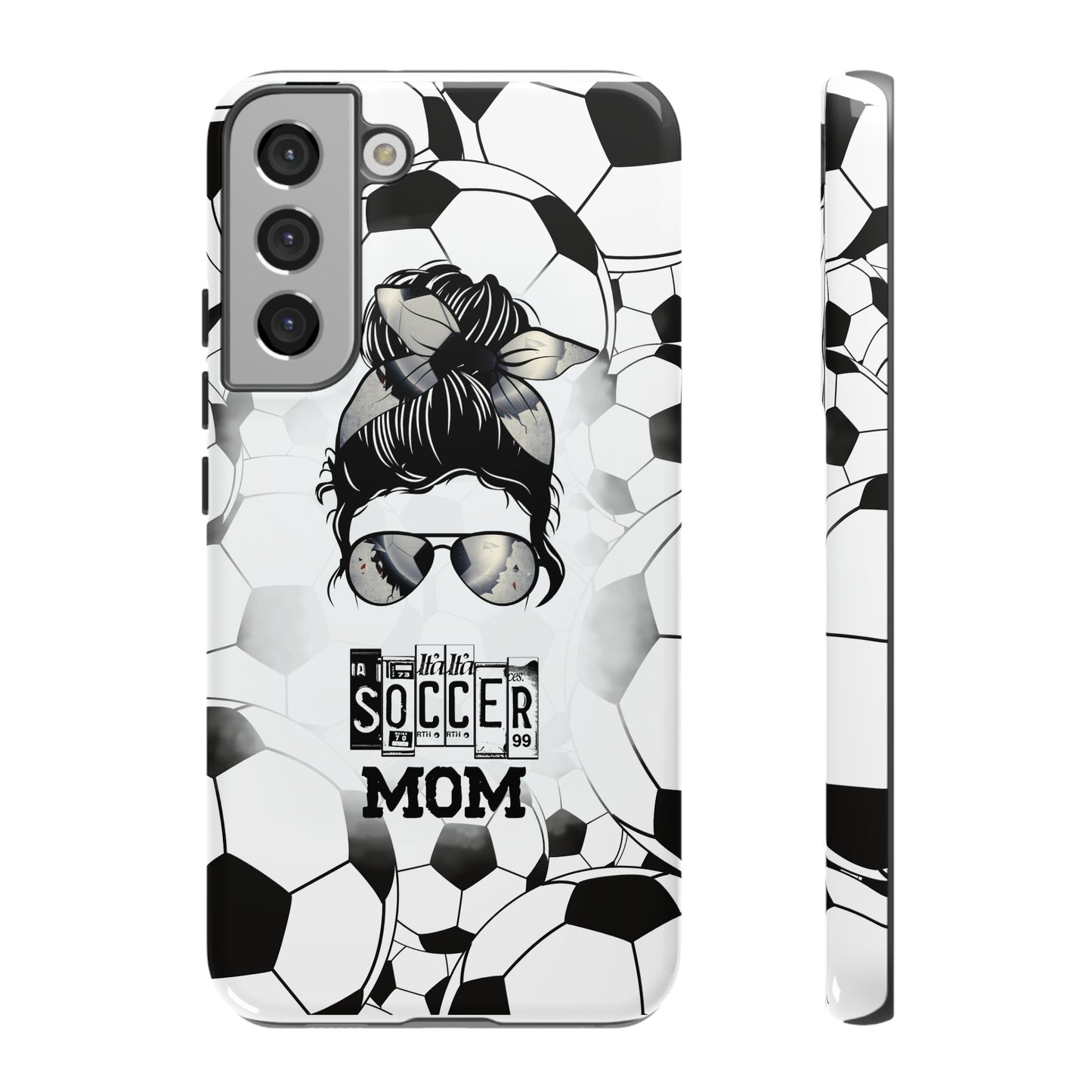 Soccer Mom Phone Case - Cute & Protective Cover for iPhone, Samsung & Google Pixel, Messy Bun Phone Case, Gift for Sports Lover
