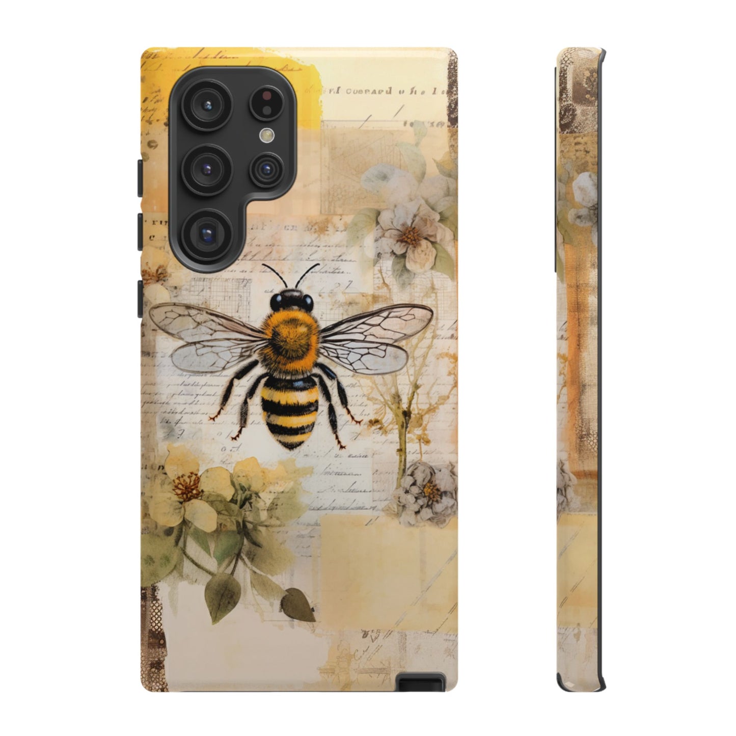 Honey Bee Print Phone Case - iPhone, Samsung & Google Pixel Cover - Artistic Phone Case, Insect Lover Gift