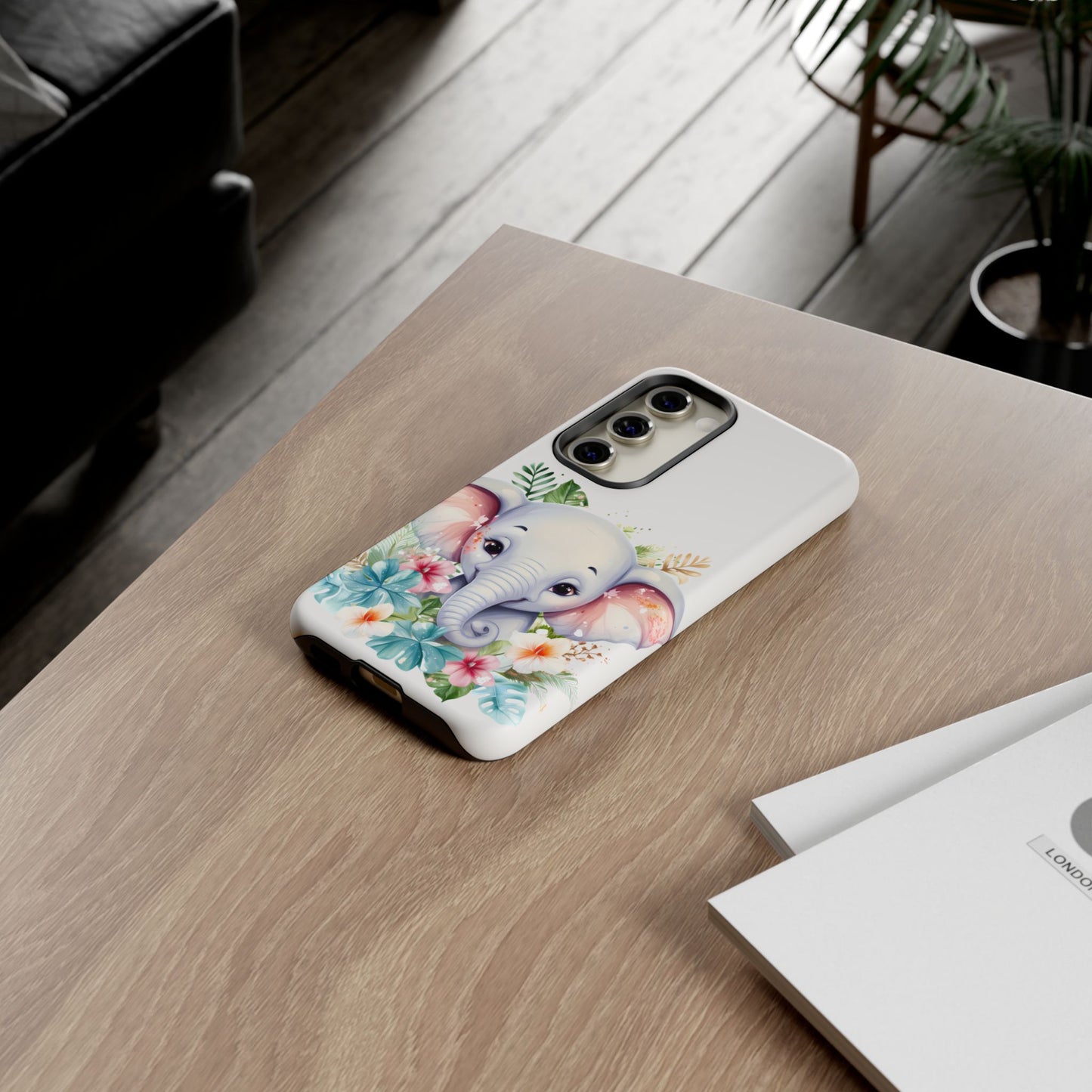 Adorable Baby Elephant Mobile Cover – Floral Fantasy Art