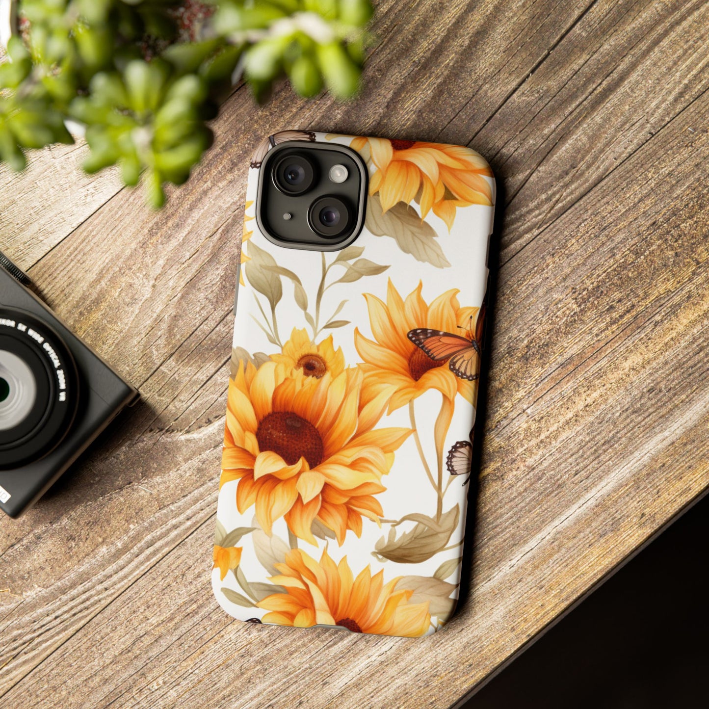 Sunflower & Butterfly Aesthetic Mobile Case – Bright & Nature-Inspired