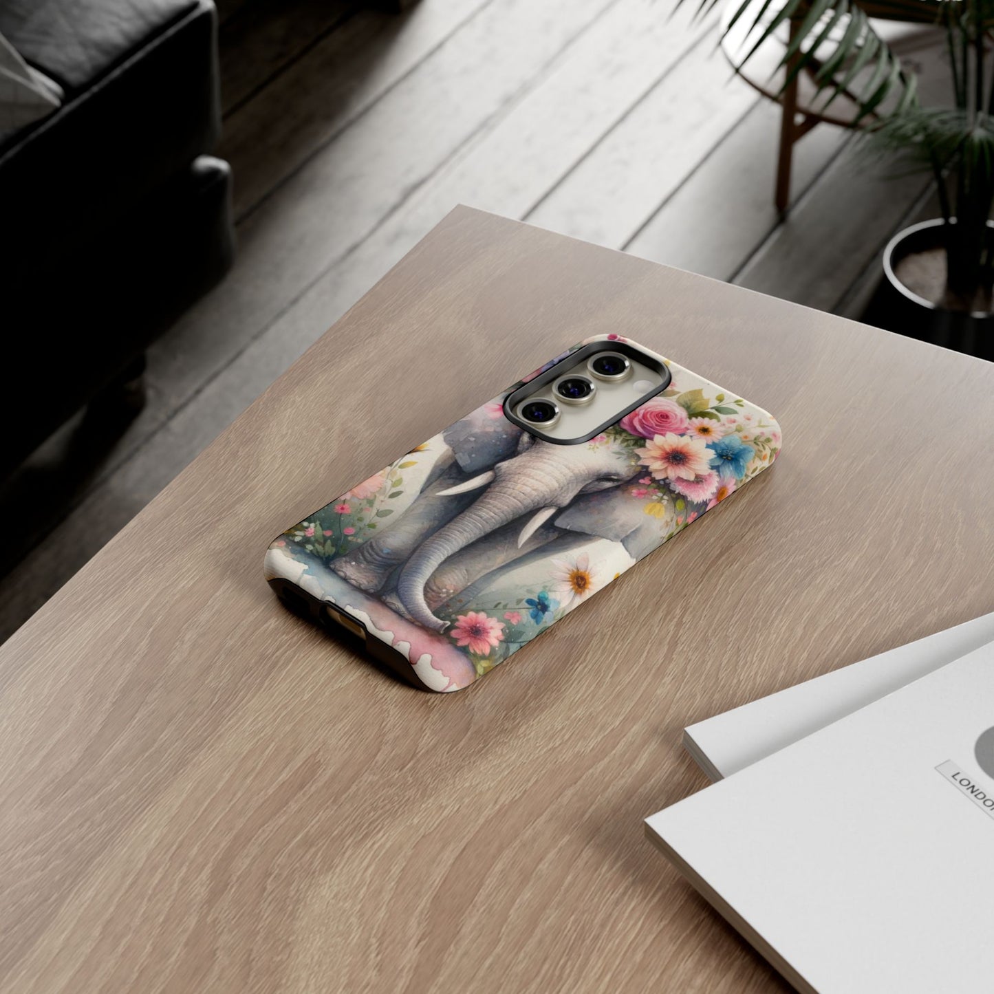 Watercolor Floral Elephant Mobile Cover – Dreamy Artistic Design