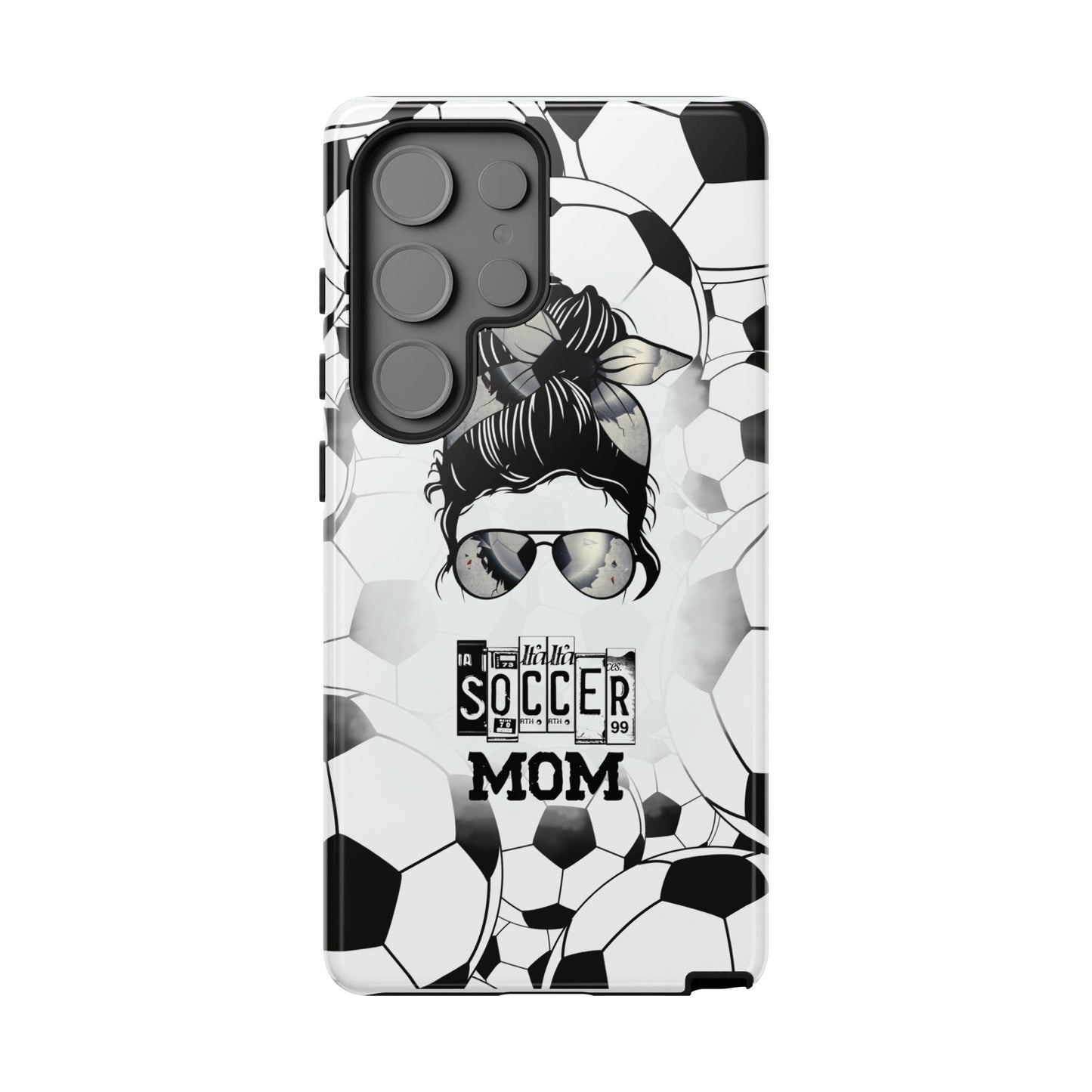 Soccer Mom Phone Case - Cute & Protective Cover for iPhone, Samsung & Google Pixel, Messy Bun Phone Case, Gift for Sports Lover