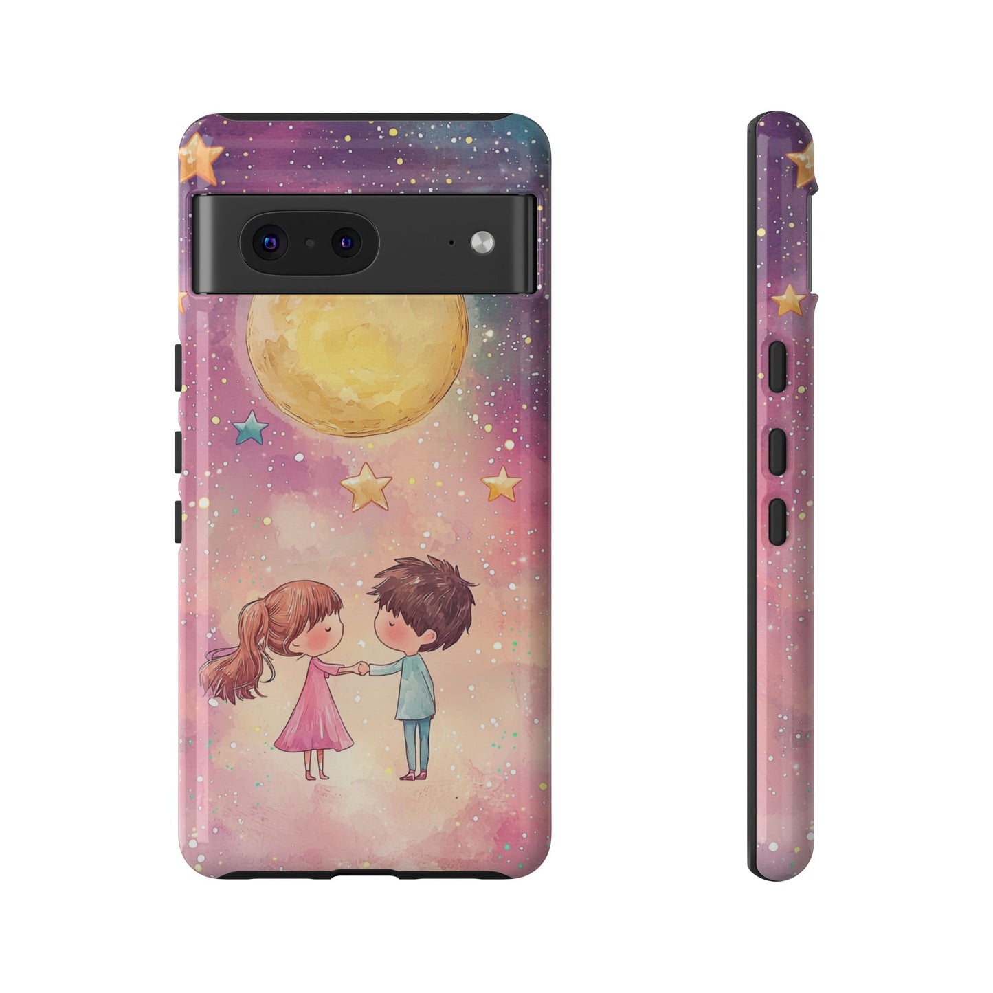 Cosmic Love: Anime Starry Night Phone Case for iPhone, Samsung, Google Pixel