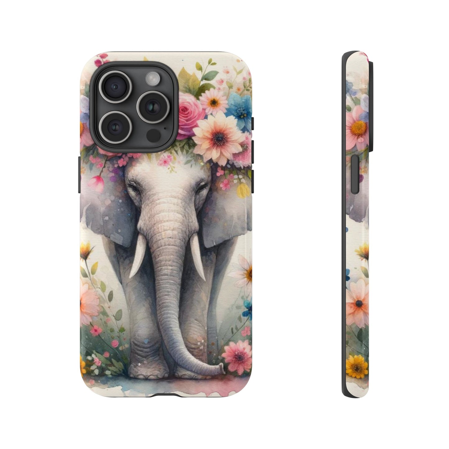 Watercolor Floral Elephant Mobile Cover – Dreamy Artistic Design