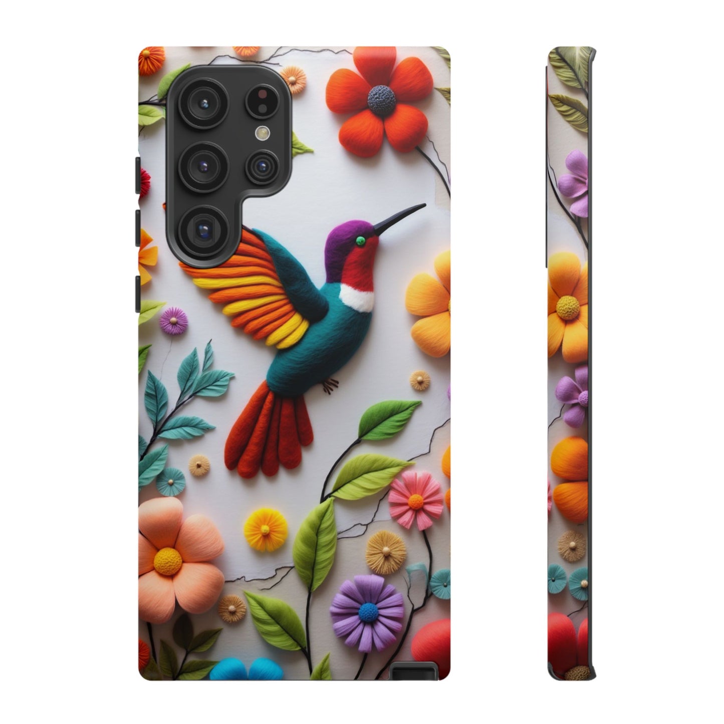 Embroidered Hummingbird with Floral Design | Nature's Elegant Stitch | iPhone 16 Pro