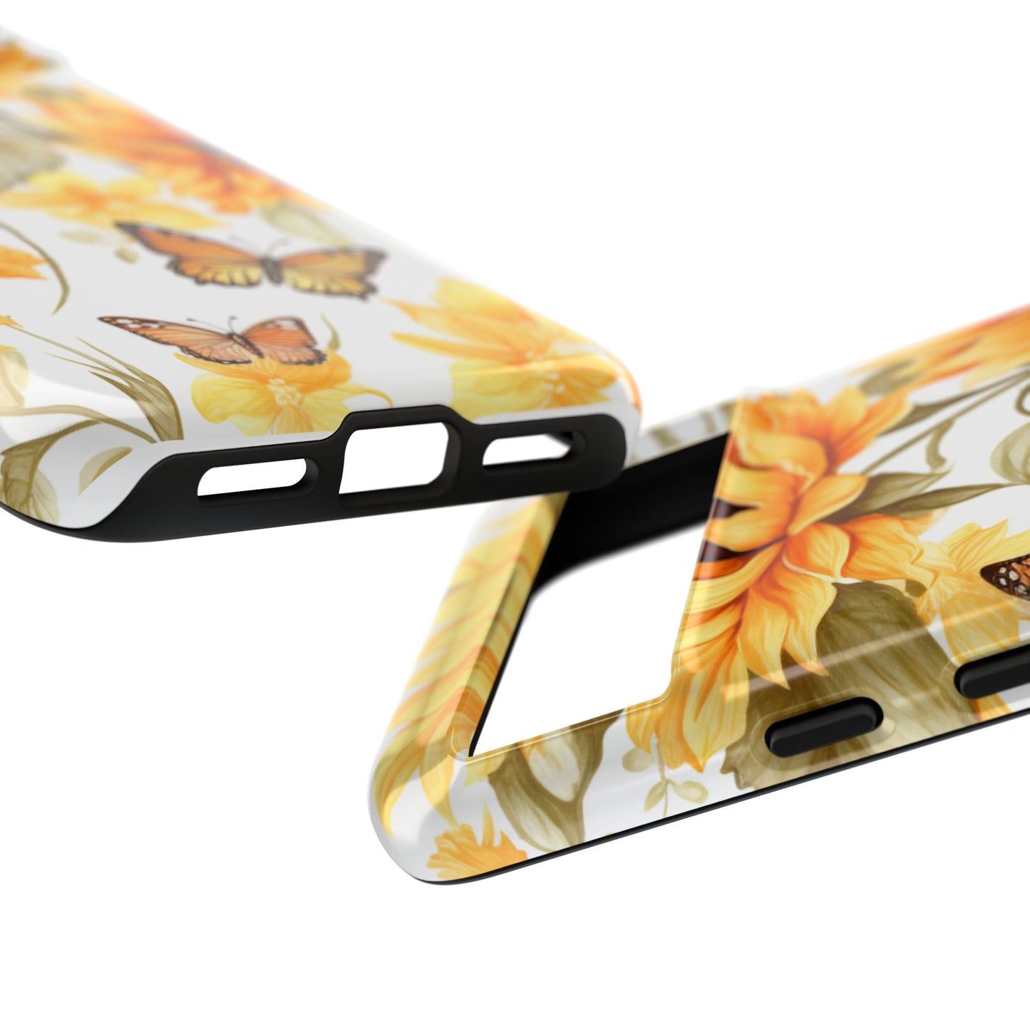 Golden Sunflower & Butterfly Phone Case – Warm & Elegant