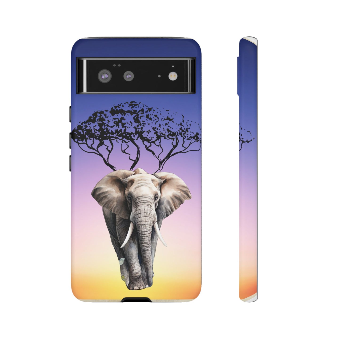 Surreal Elephant Tree Mobile Cover – Dreamy Sunset Fantasy