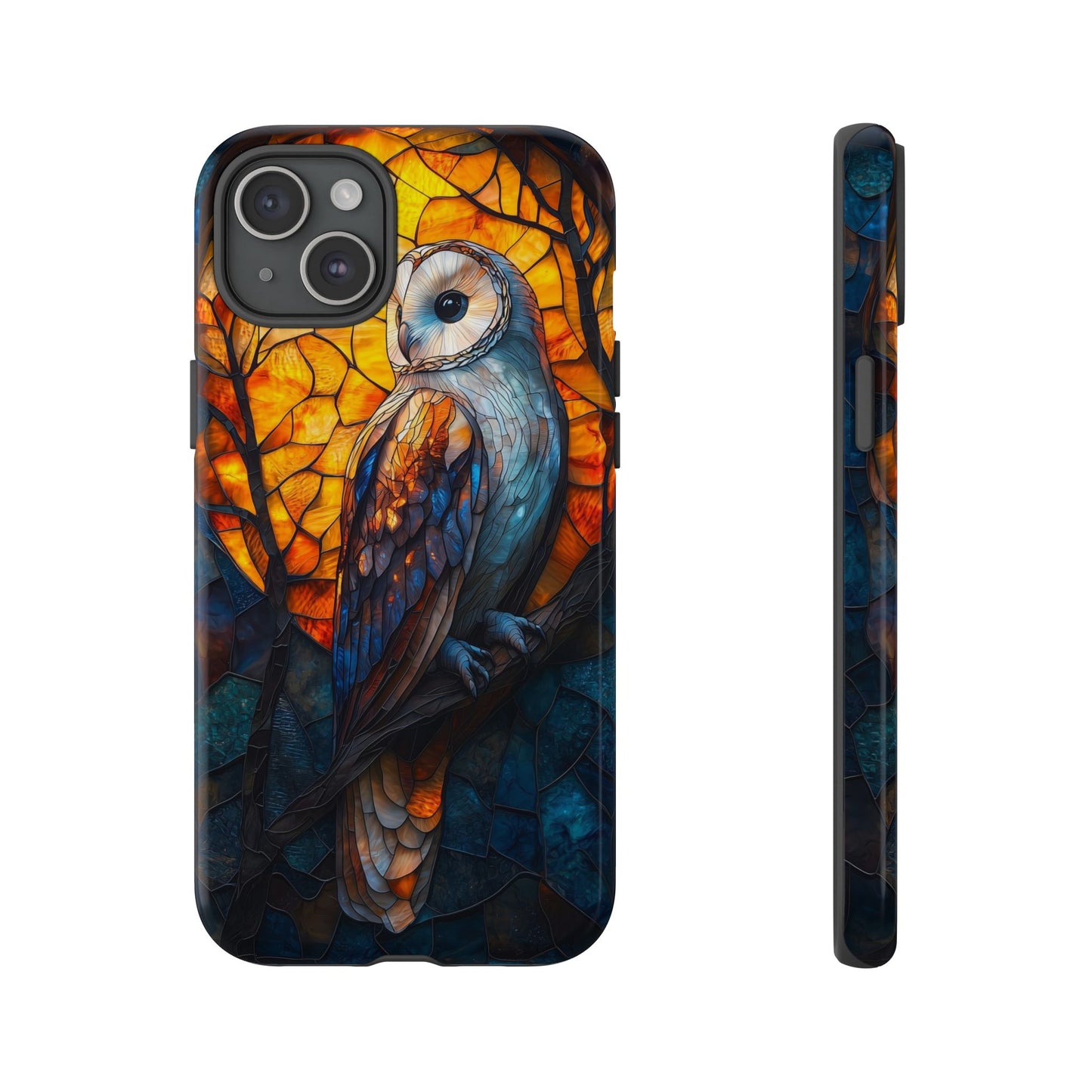 Nocturnal Wisdom – Stained Glass Owl Phone Case for iPhone, Samsung & Pixel